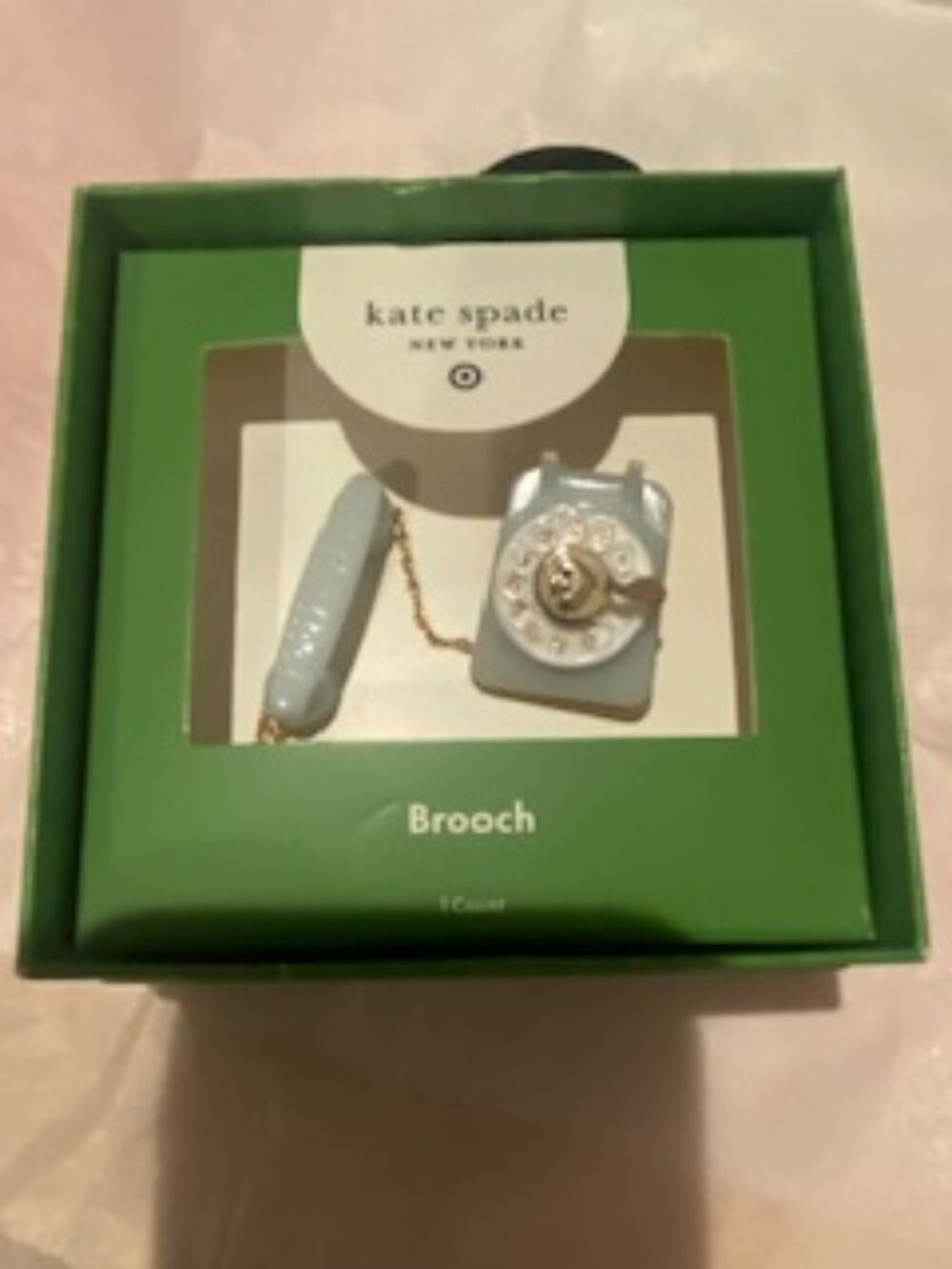 Kate Spade rotary telephone Brooch -New